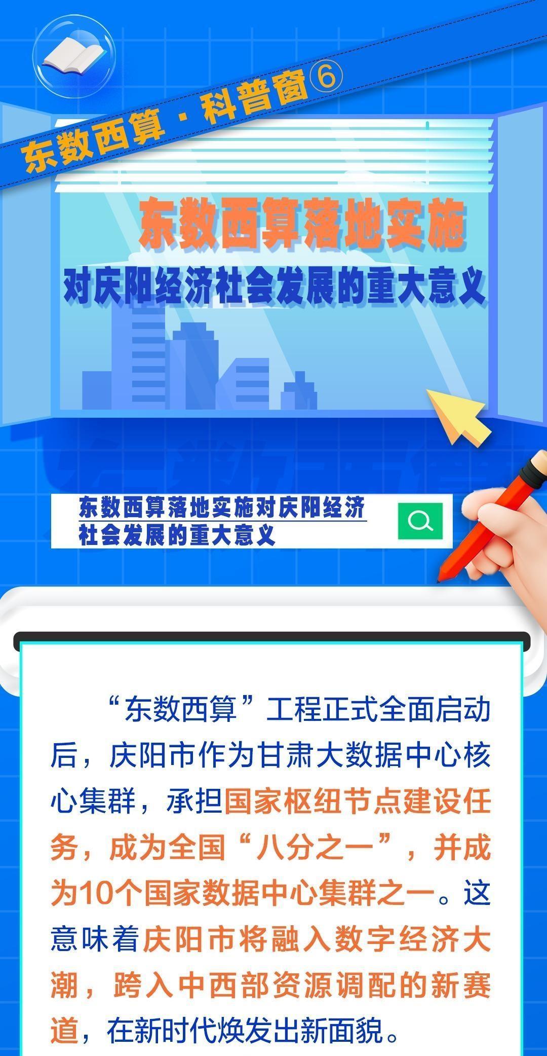 東數(shù)西算·科普窗?⑥｜東數(shù)西算落地實(shí)施對慶陽經(jīng)濟(jì)社會(huì)發(fā)展的重大意義
