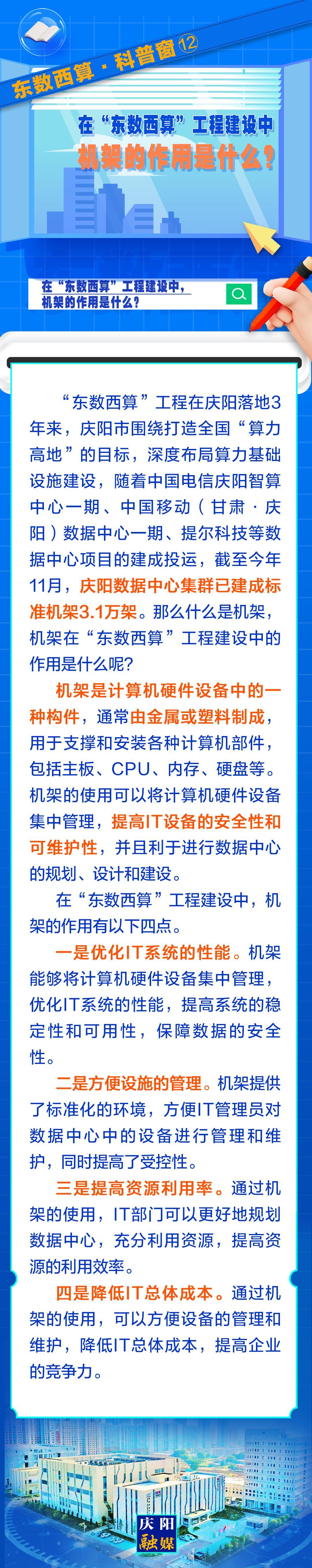 東數(shù)西算·科普窗⑿｜在“東數(shù)西算”工程建設中，機架的作用是什么？